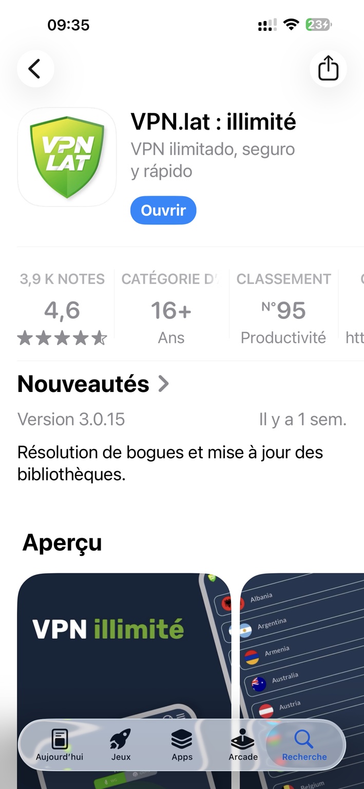 VPN.lat sur l'App Store